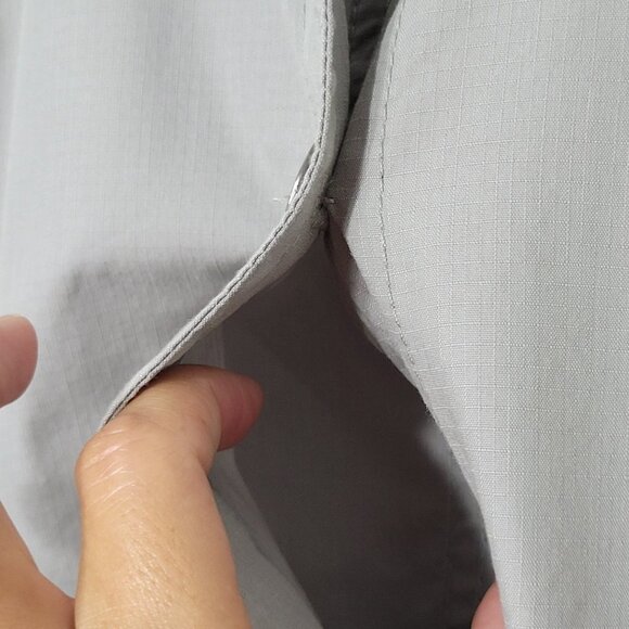 Contemporaine | Light Gray Button Front Casual Jacket Coat Pockets Cotton Medium - Picture 7 of 10